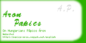 aron papics business card