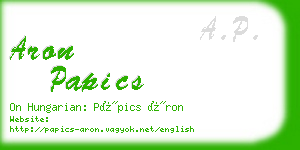 aron papics business card